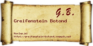 Greifenstein Botond névjegykártya